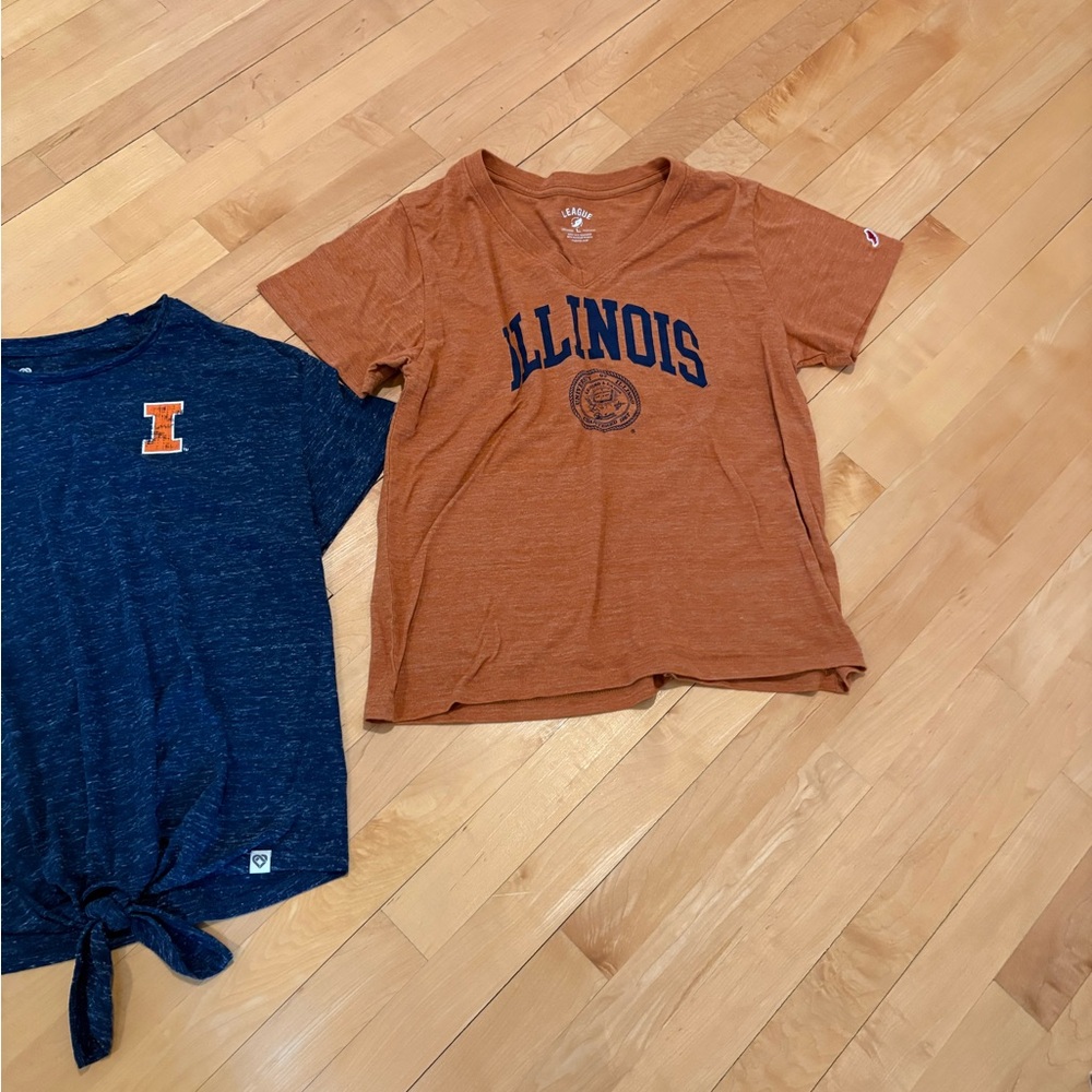 Lot of 2 U of Illinois T-Shirts, Large and Medium - Picture 3 of 11